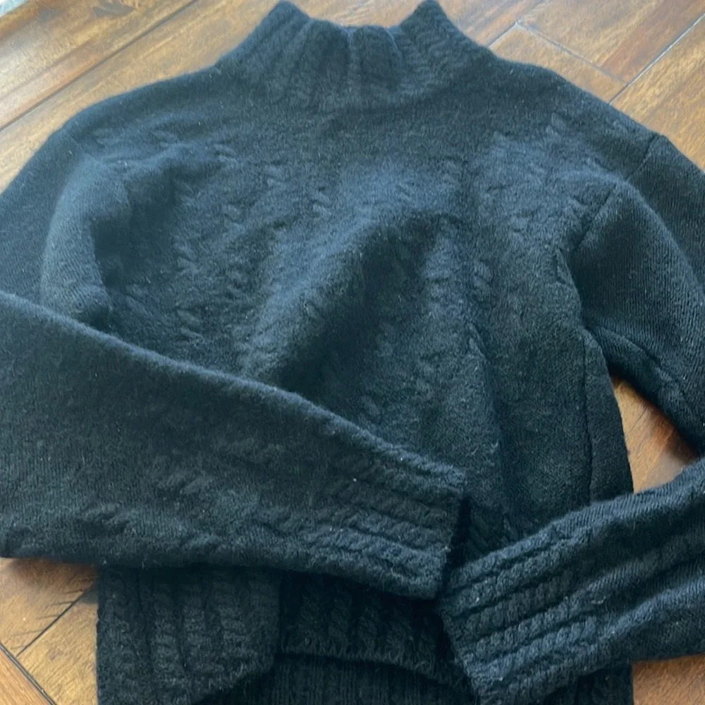 SERAC 100% Wool Black Chunky Sweater size M - Picture 11 of 16